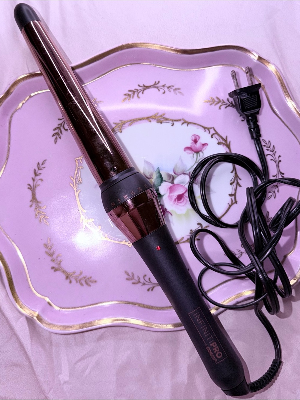 InfinitiPRO by Conair Rose Gold Curling Wand - Black Handle